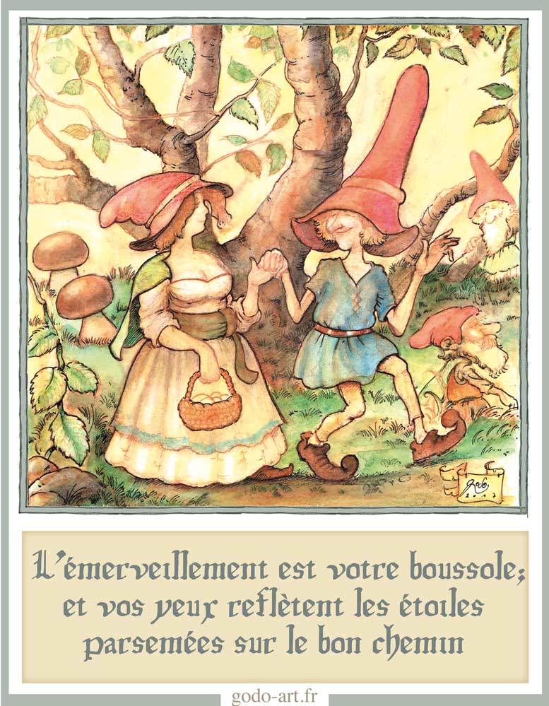 illustrations lutin lutine, l'émerveillement. Illustration godo art