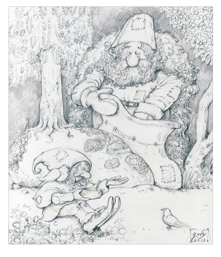 dessin - gnome -oiseau -godo