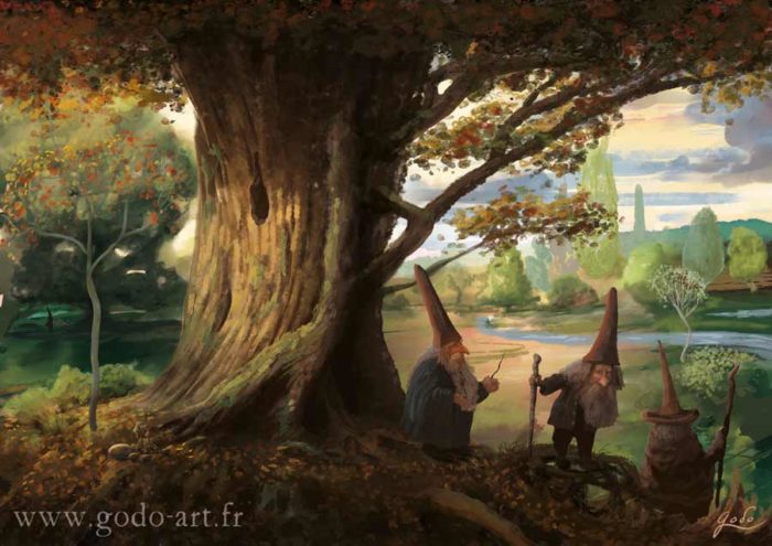 illustration digital painting gnomes